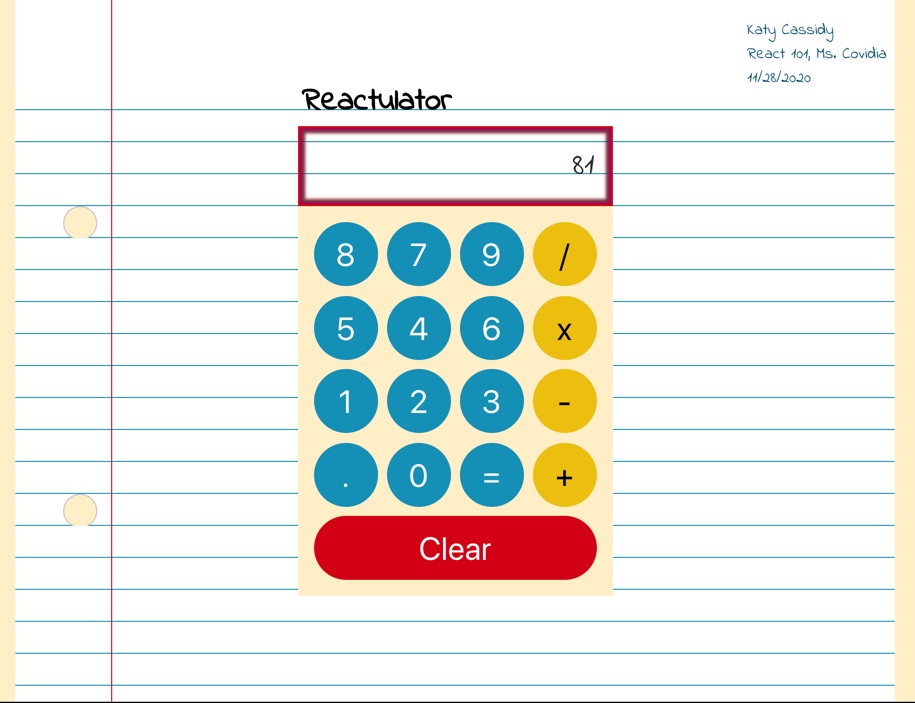 Calculator on notebook paper