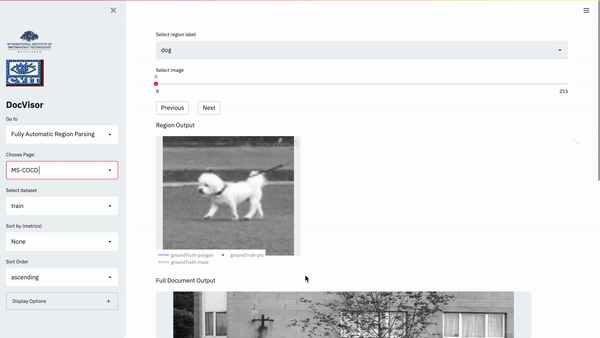 gif showing visualization of MS-COCO dataset usinf fully automatic layout
