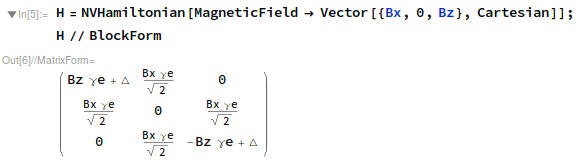 Create a Hamiltonian with a static magnetic field