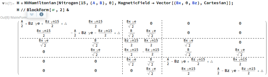 Create a Hamiltonian including a 15-Nitrogen atom