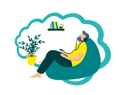 Illustration of doing more things you enjoy as part of a healthy routine.