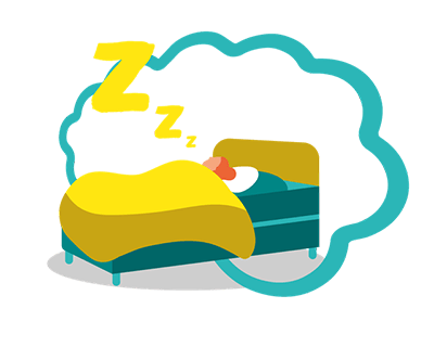 Illustration with the tip to know when to rest.
