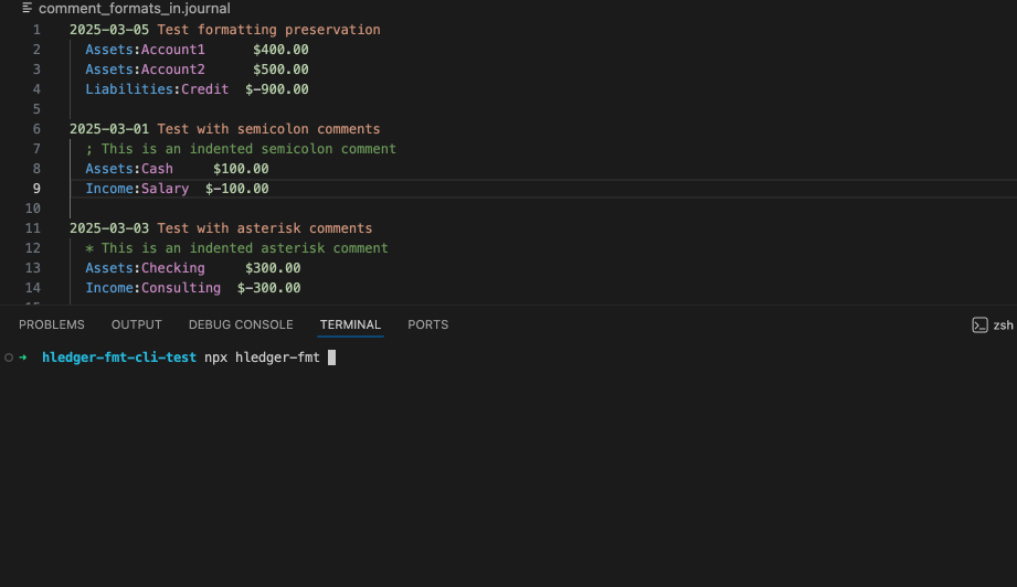 hledger-fmt sort demo