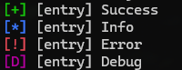 screenshot of debug logging output