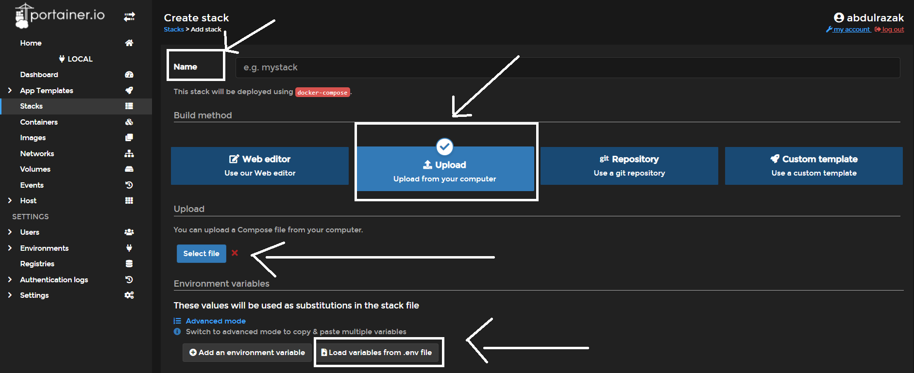 Portainer Dashboard