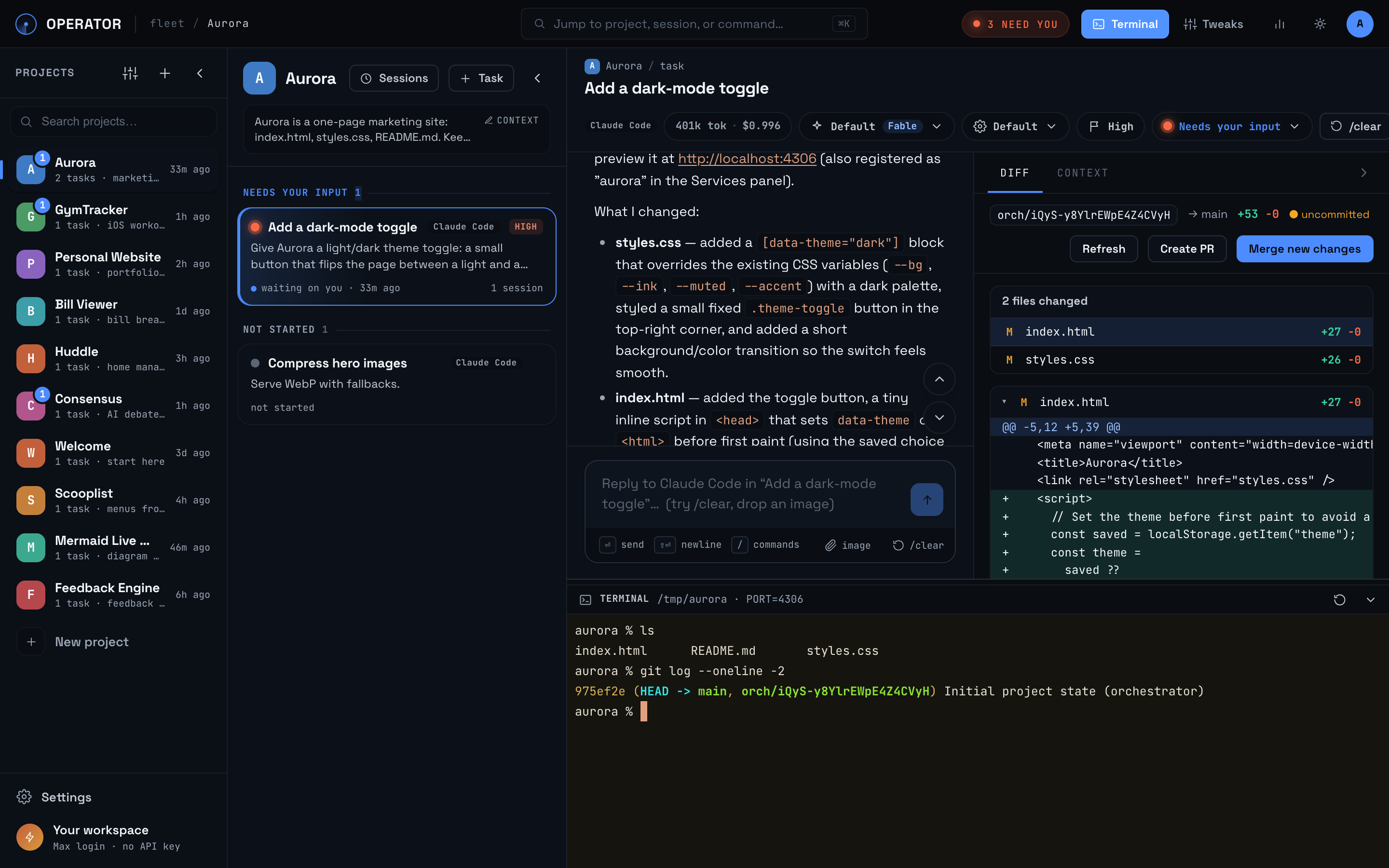 Integrated terminal