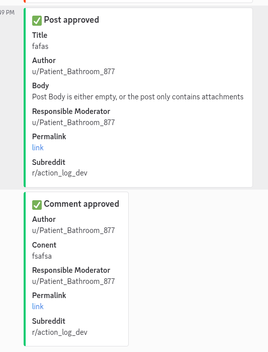 Action Log | Reddit for Developers