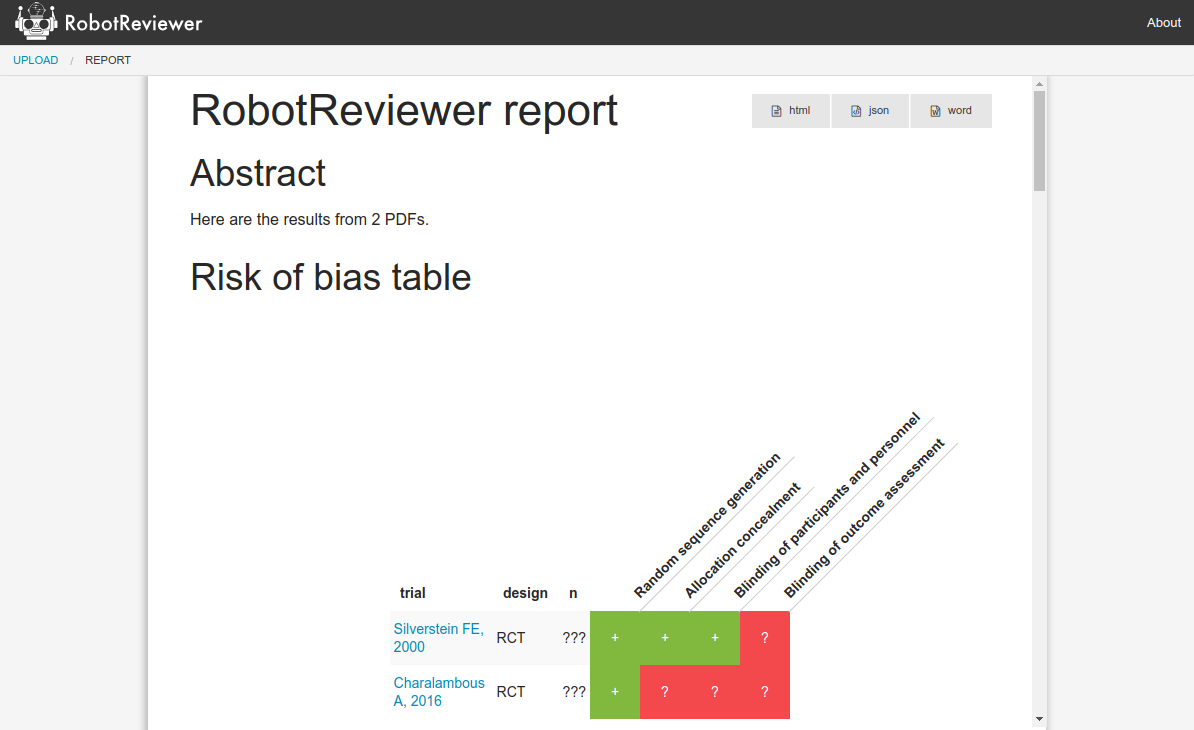 RobotReviewer web screenshot