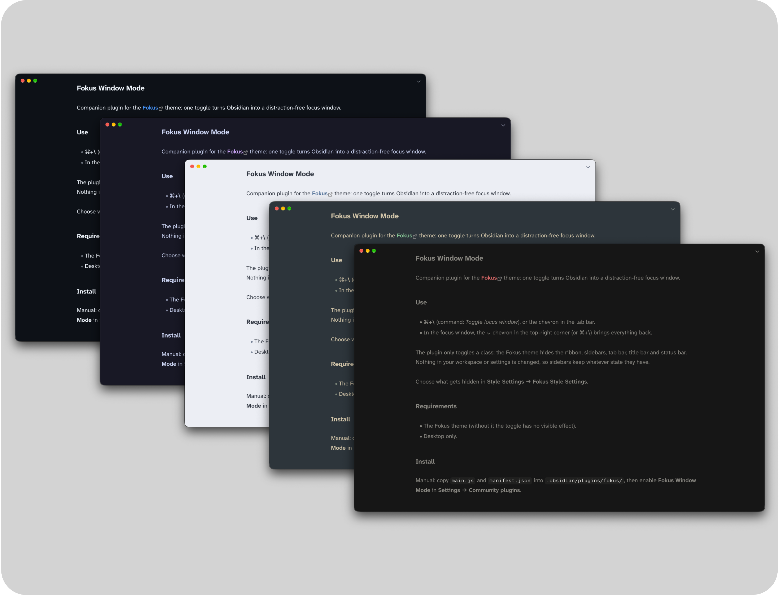 Fokus window across color schemes