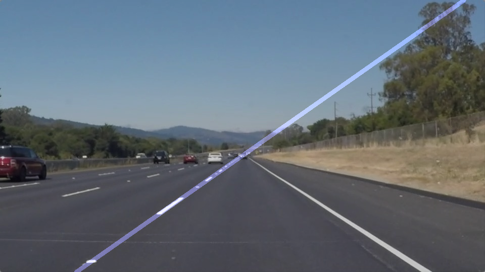 An image with the entire left lane line