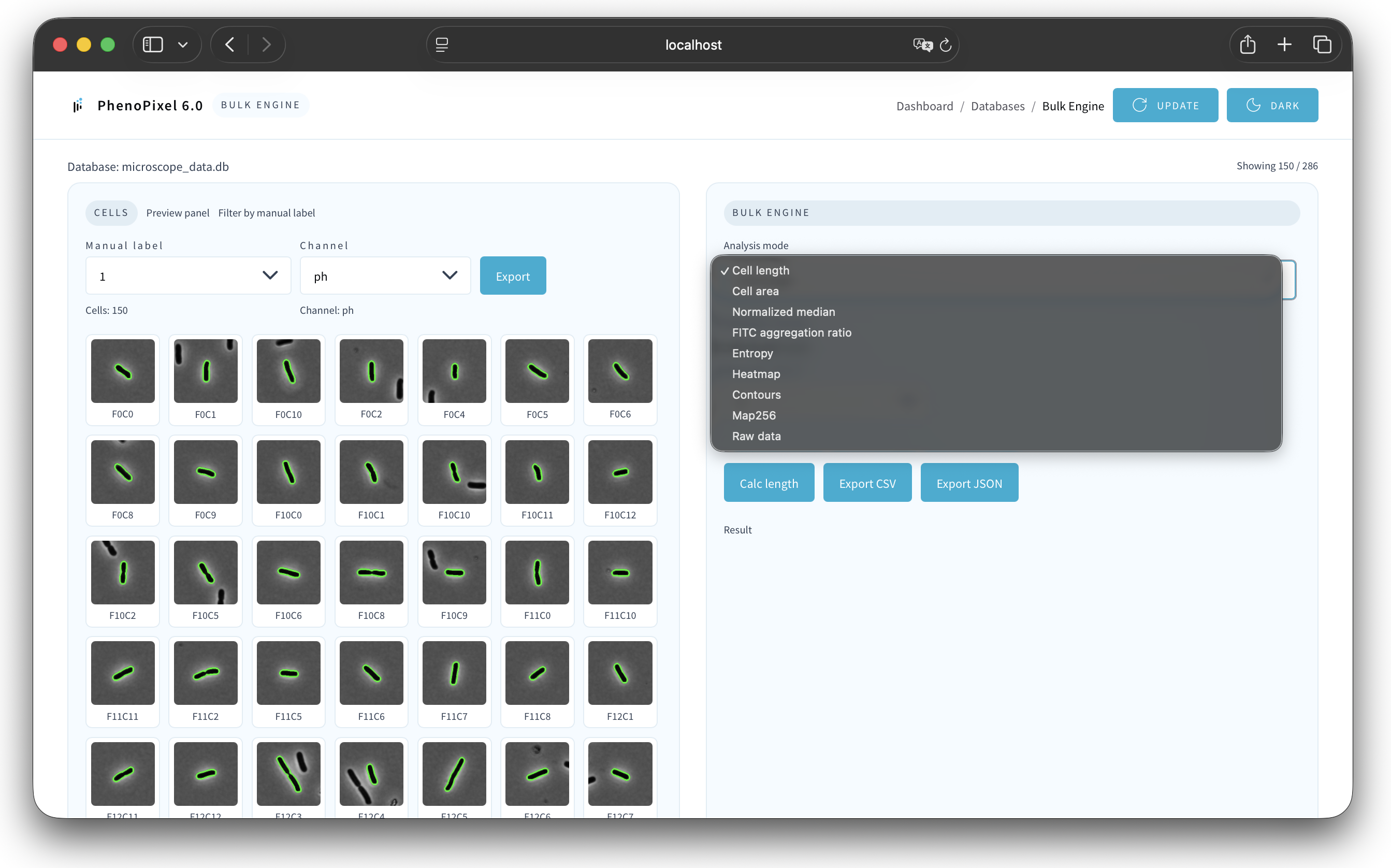 Bulk engine analysis modes