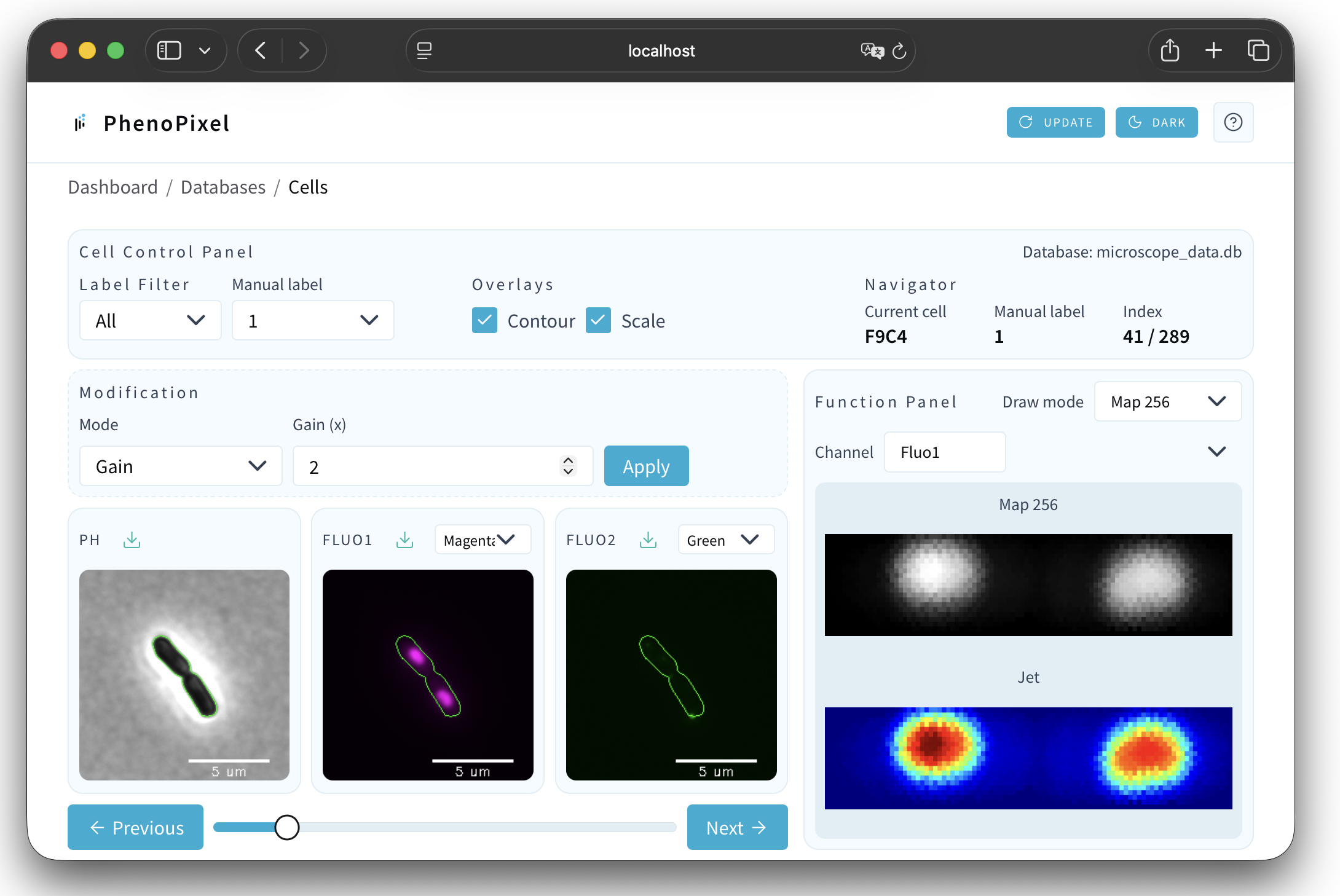 Single-cell Map256 view