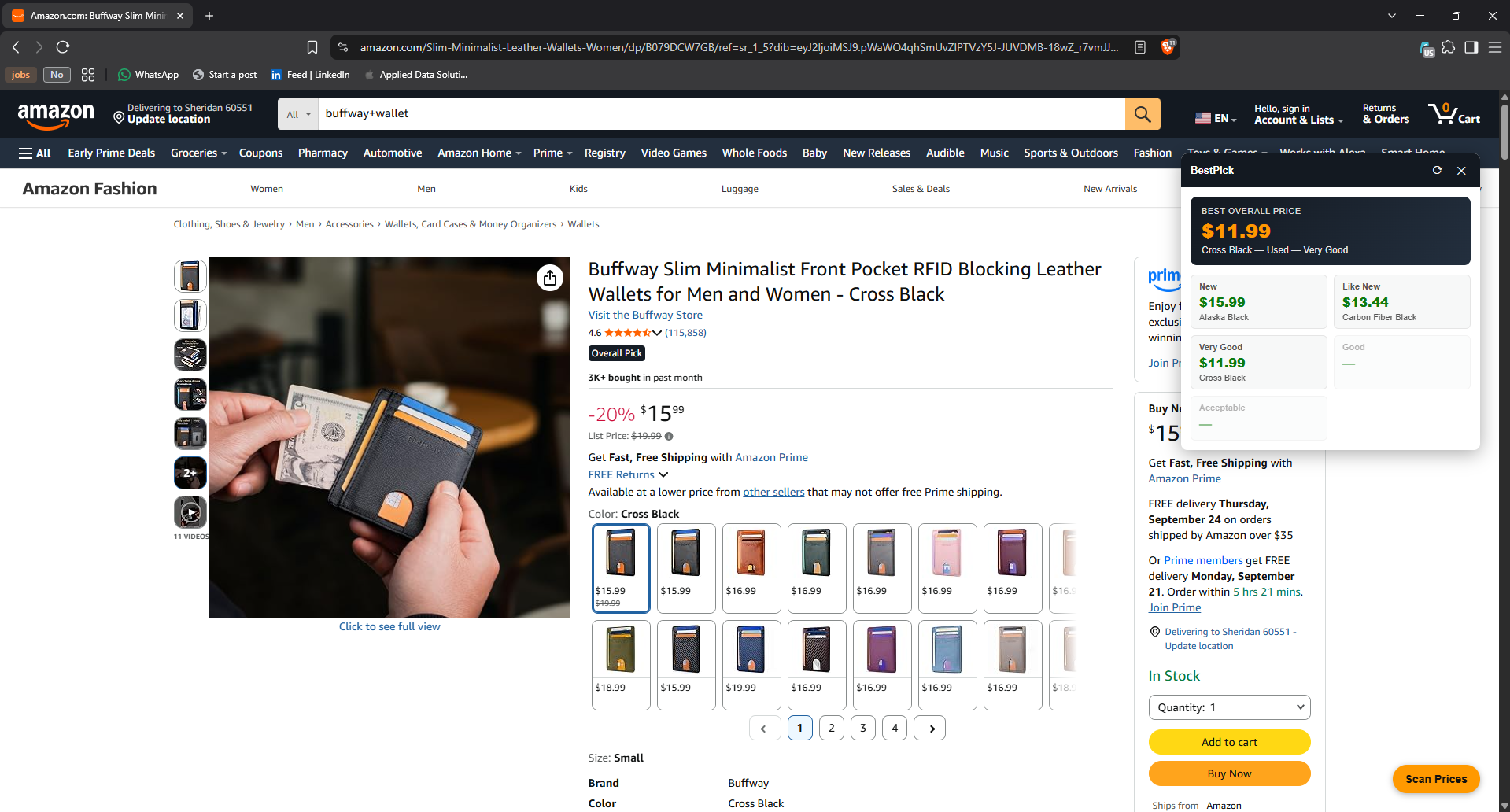 BestPick open on an Amazon product page