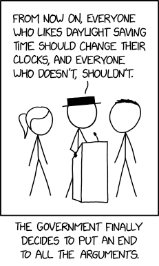 XKCD comic #2846: Daylight Saving Choice