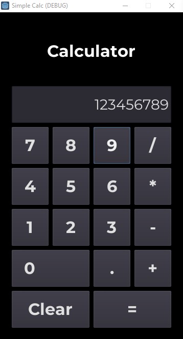 Screenshot for SimpleCalc