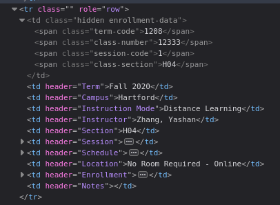 hidden course data