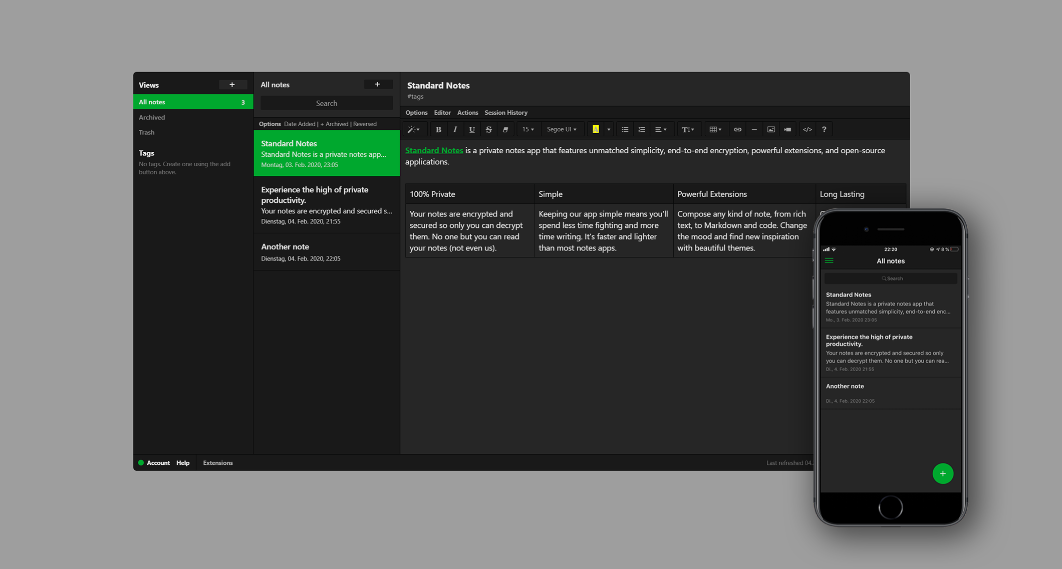 Evernote inspired dark theme for Standard Notes