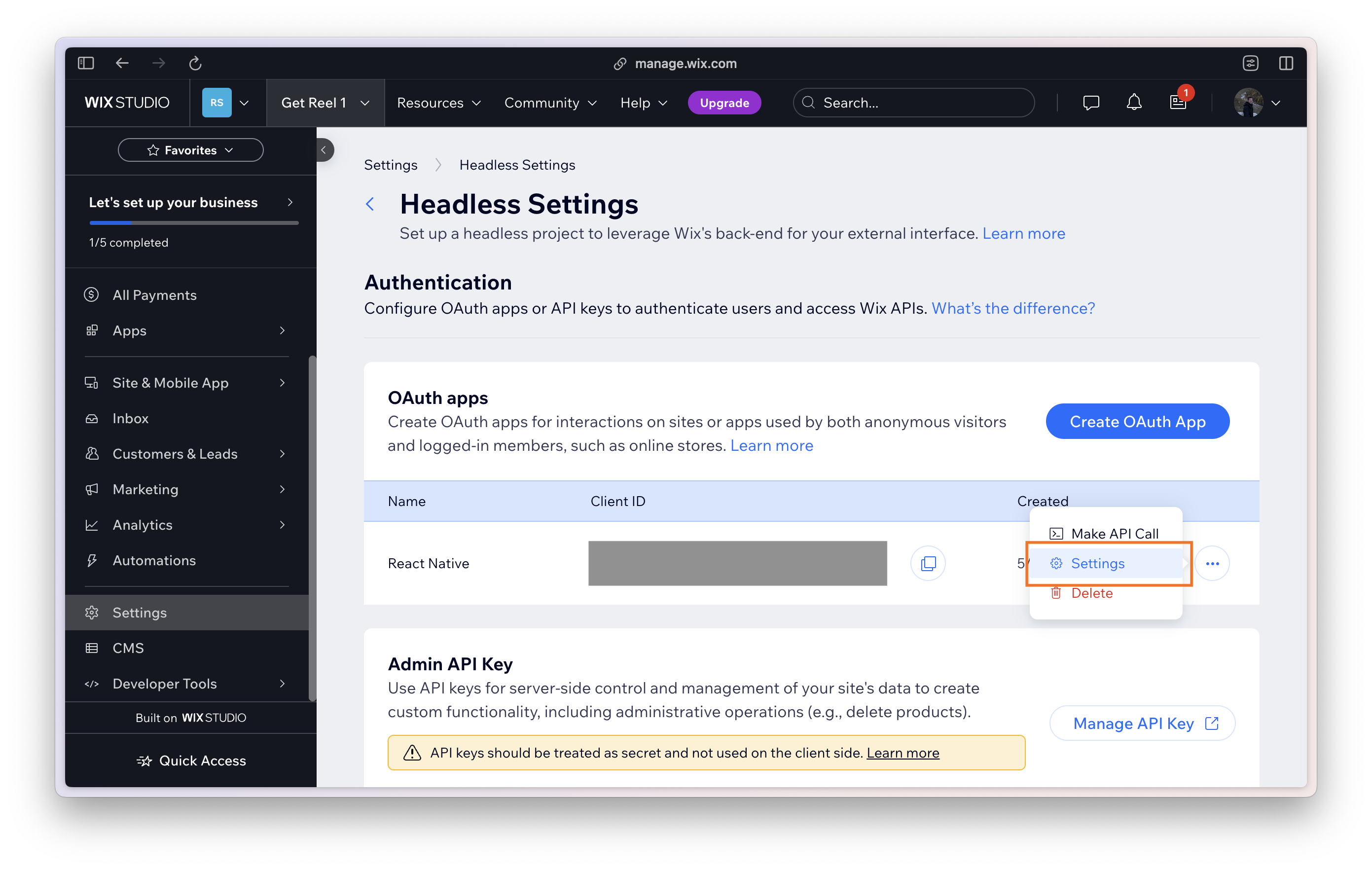 npm.io Headless Settings & OAuth Apps list