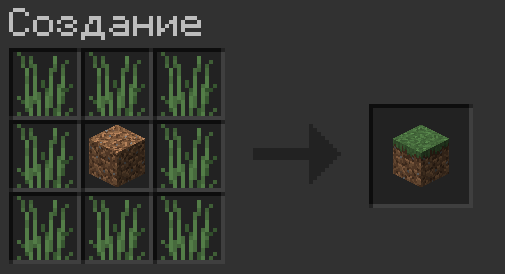 Crafting Grass Block