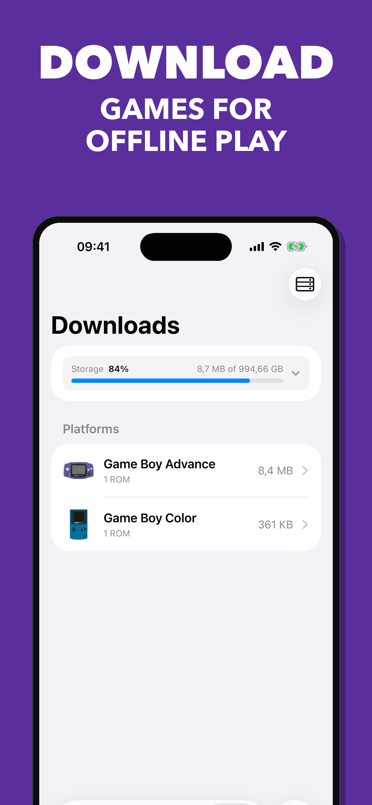 Download games for offline play