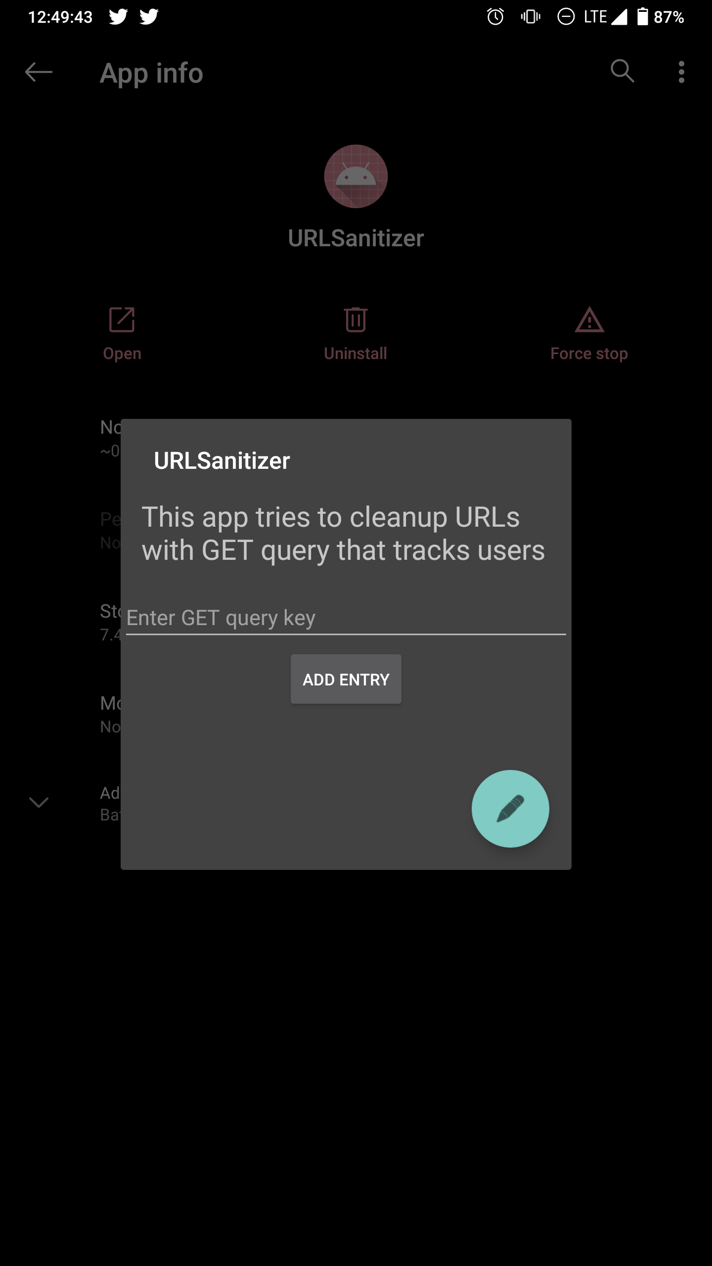 Screenshot 1 of URL Sanitizer — opens full size