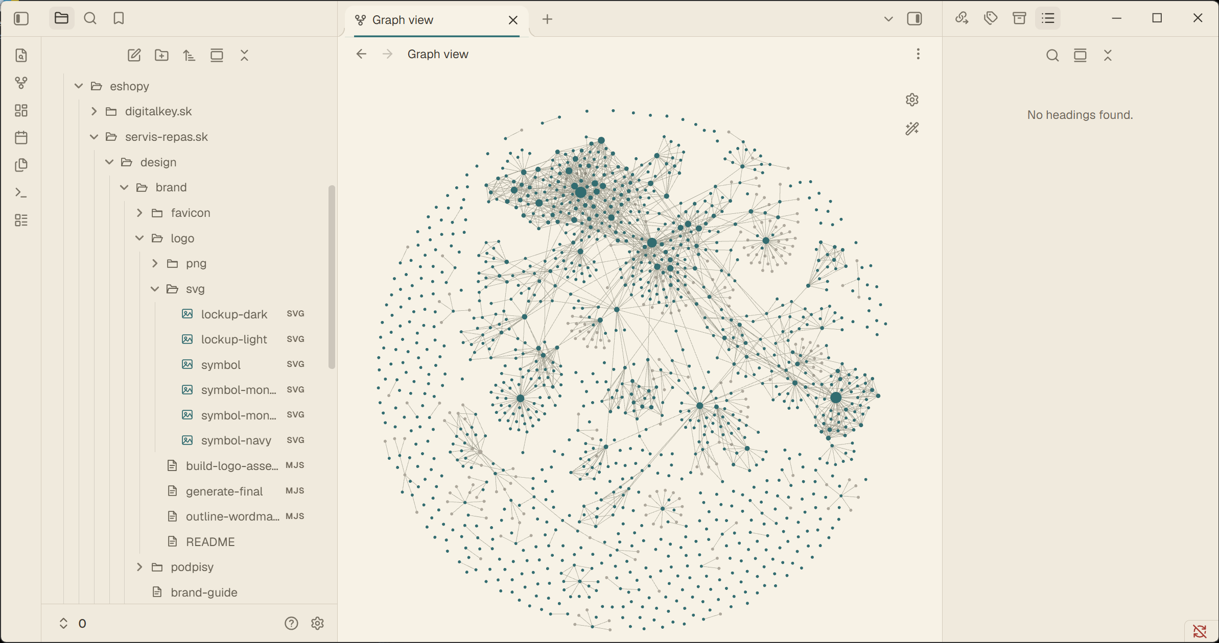 Stillhaven light Graph view with teal nodes