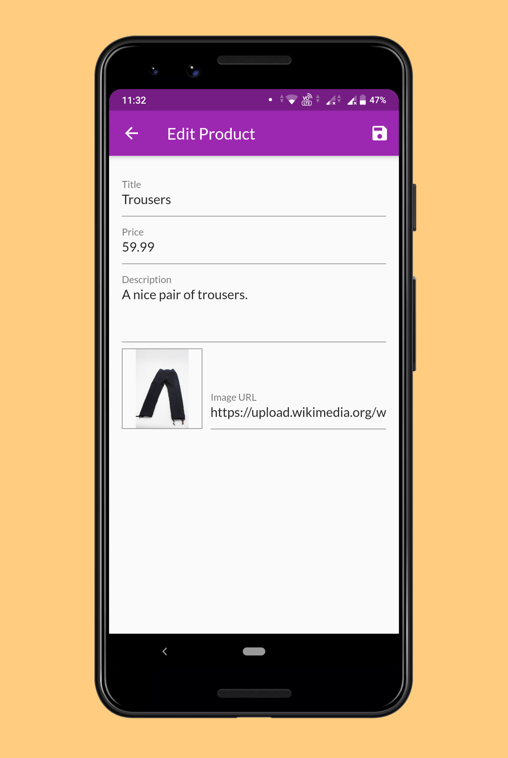 Edit/Add Products Screen