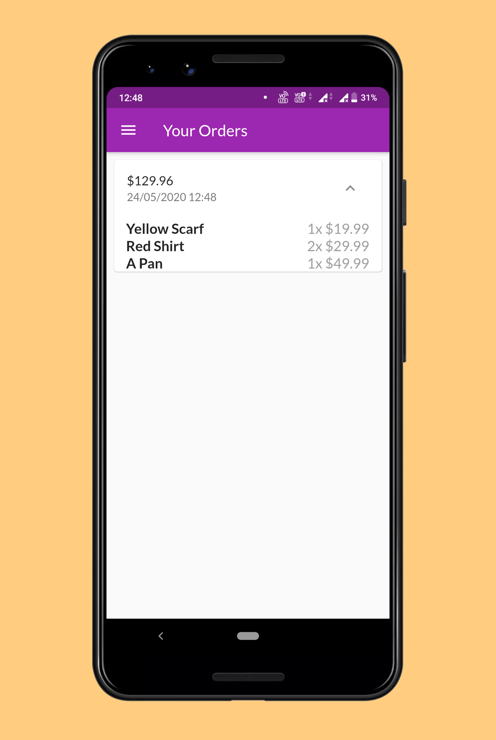 Orders Screen