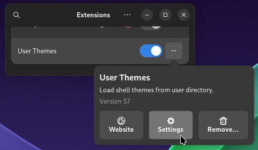 User Themes in Extensions