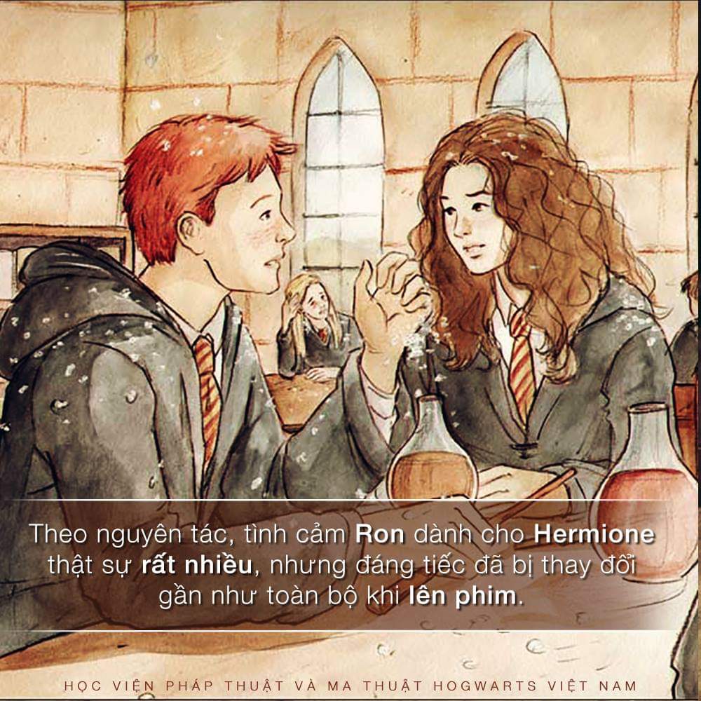 Khác biệt giữa phim và truyện về sự nhạy cảm của Ron dành cho Hermione