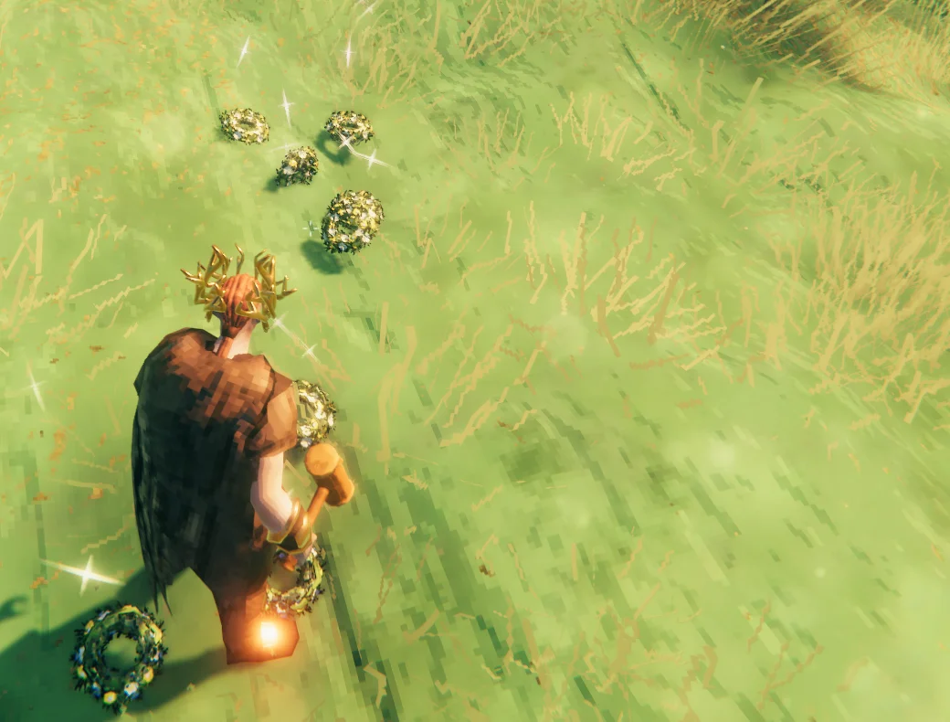 Ten Midsummer Crowns placed and picked up