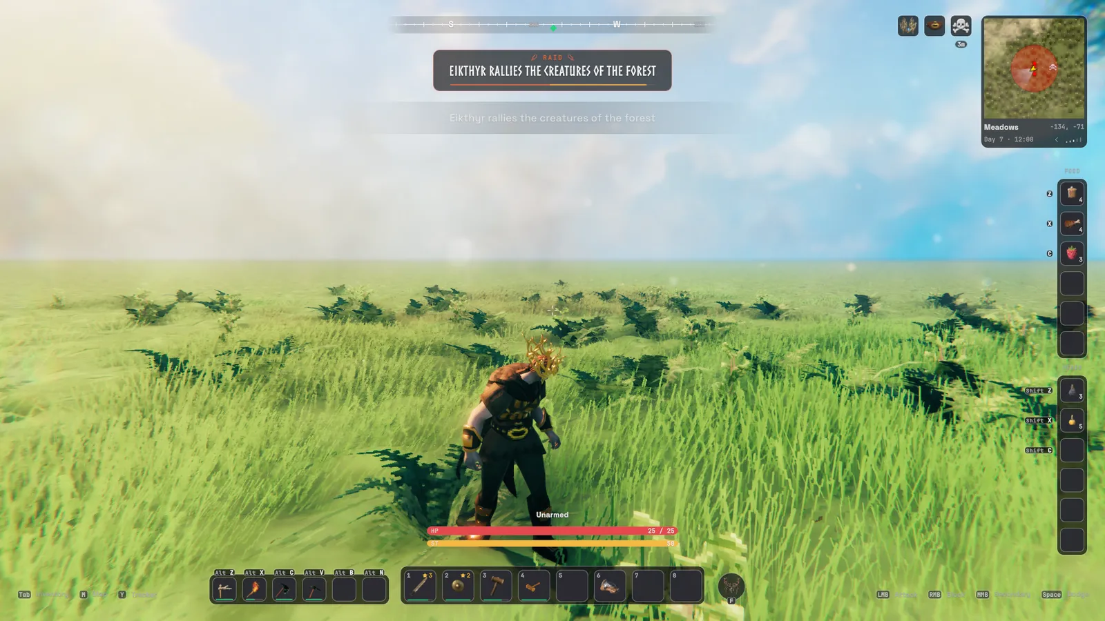 A raid banner under the compass