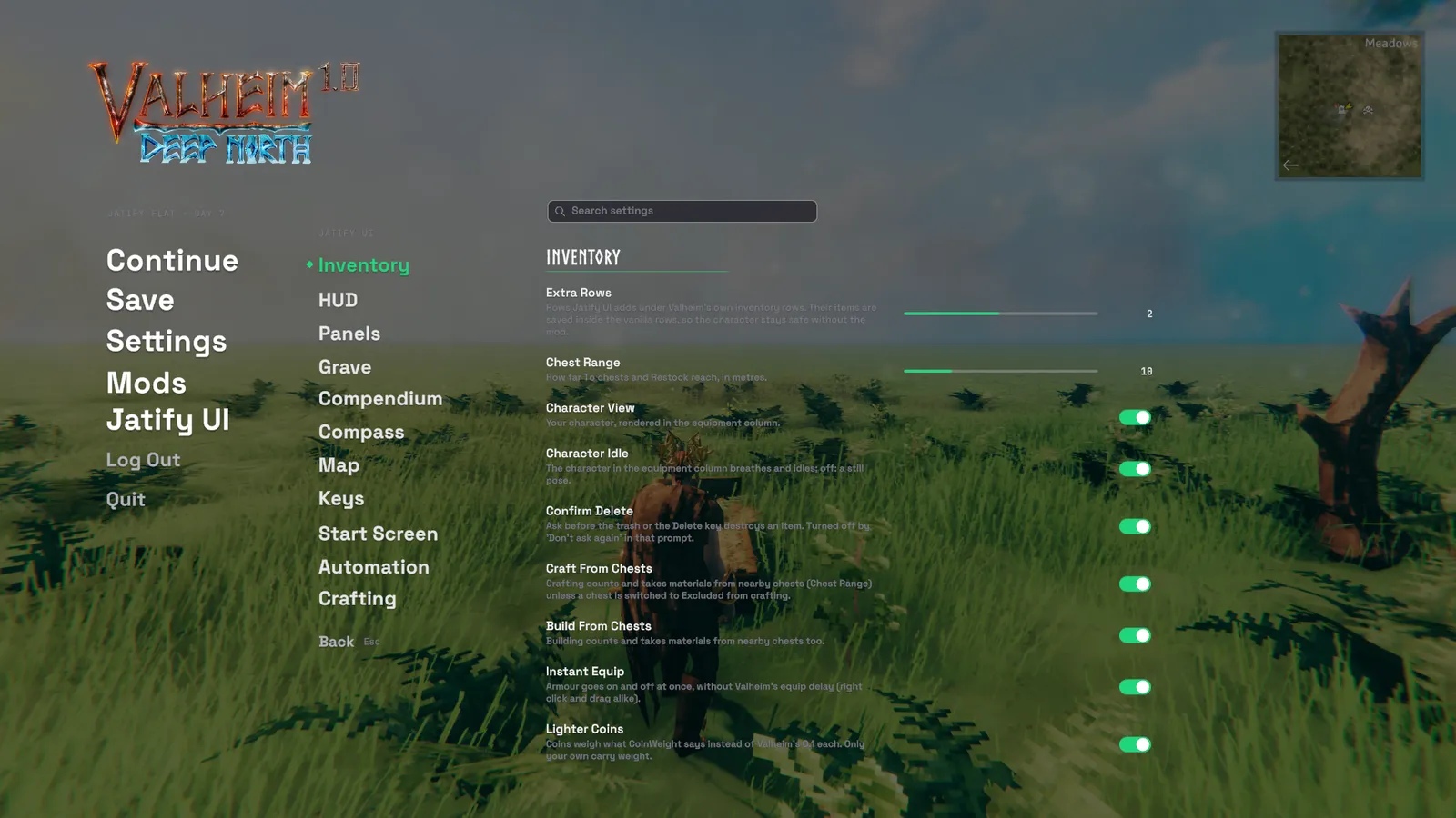 The Jatify UI settings page
