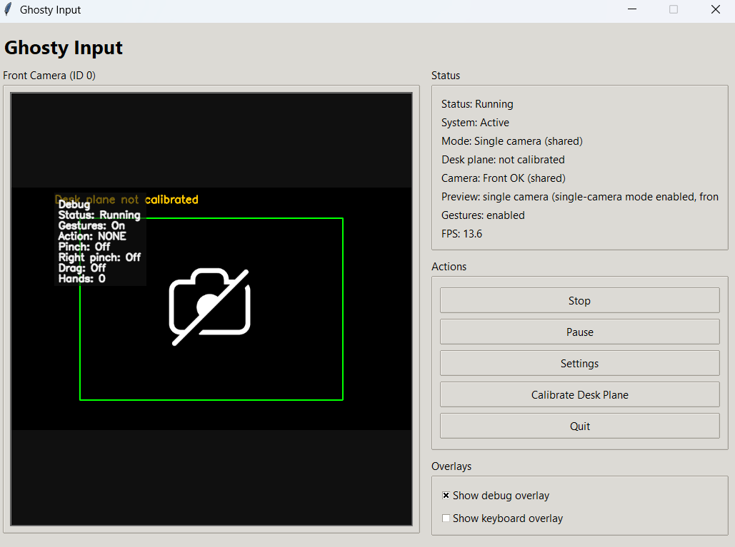 Ghosty Input control dashboard