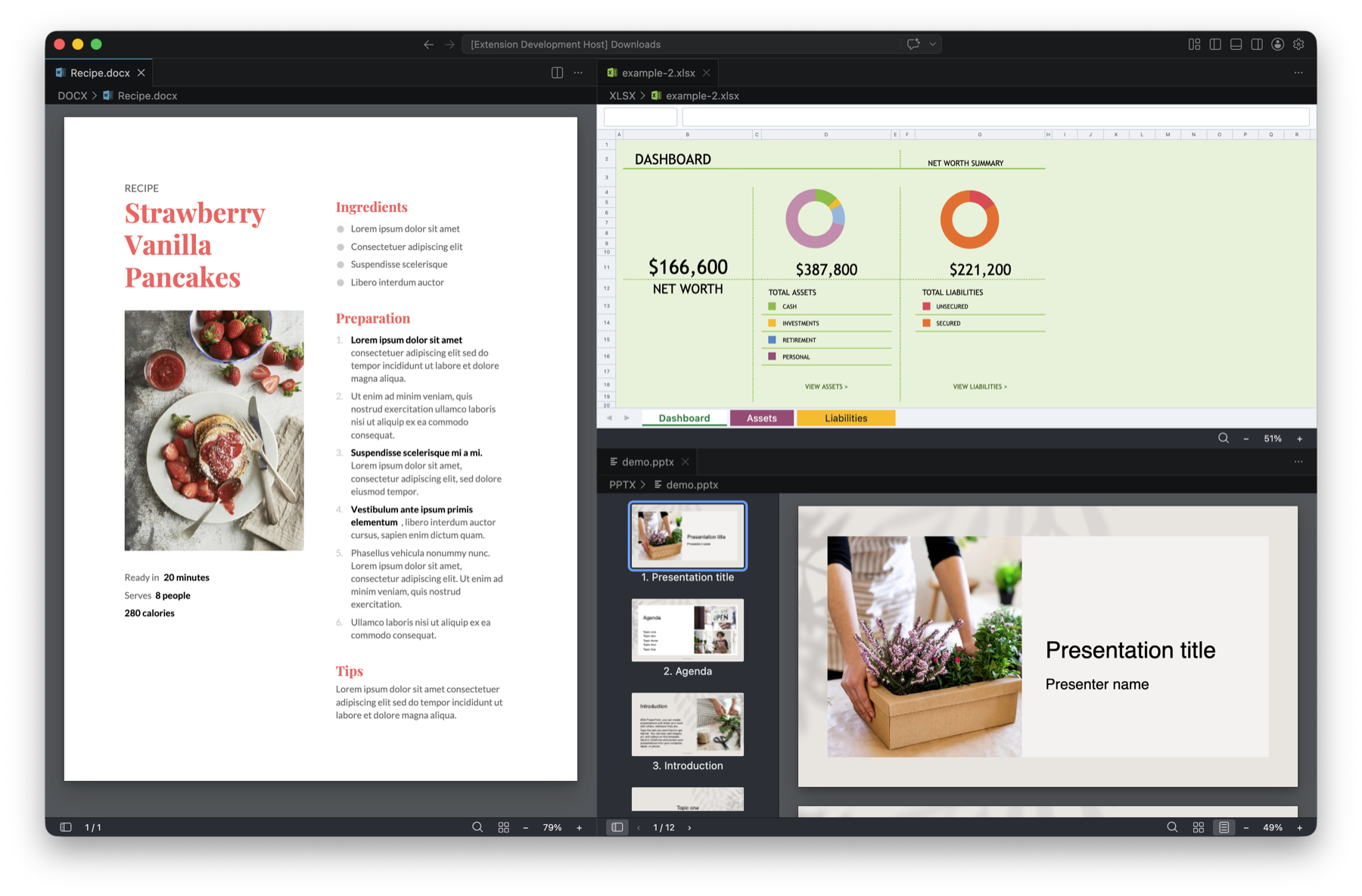 Office Viewer rendering a PowerPoint deck inside VS Code with the thumbnail sidebar open