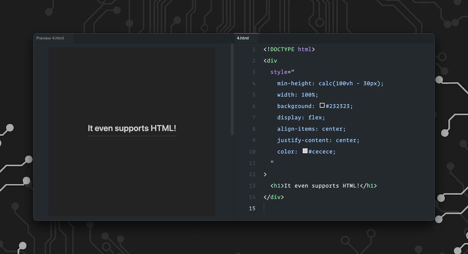 It even supports HTML!