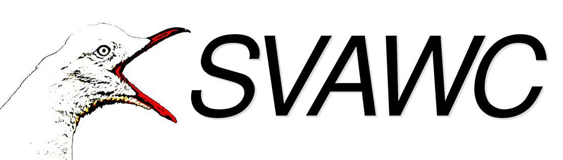 logo - cartoon seagul with a wide open beak and the letters S V A W C