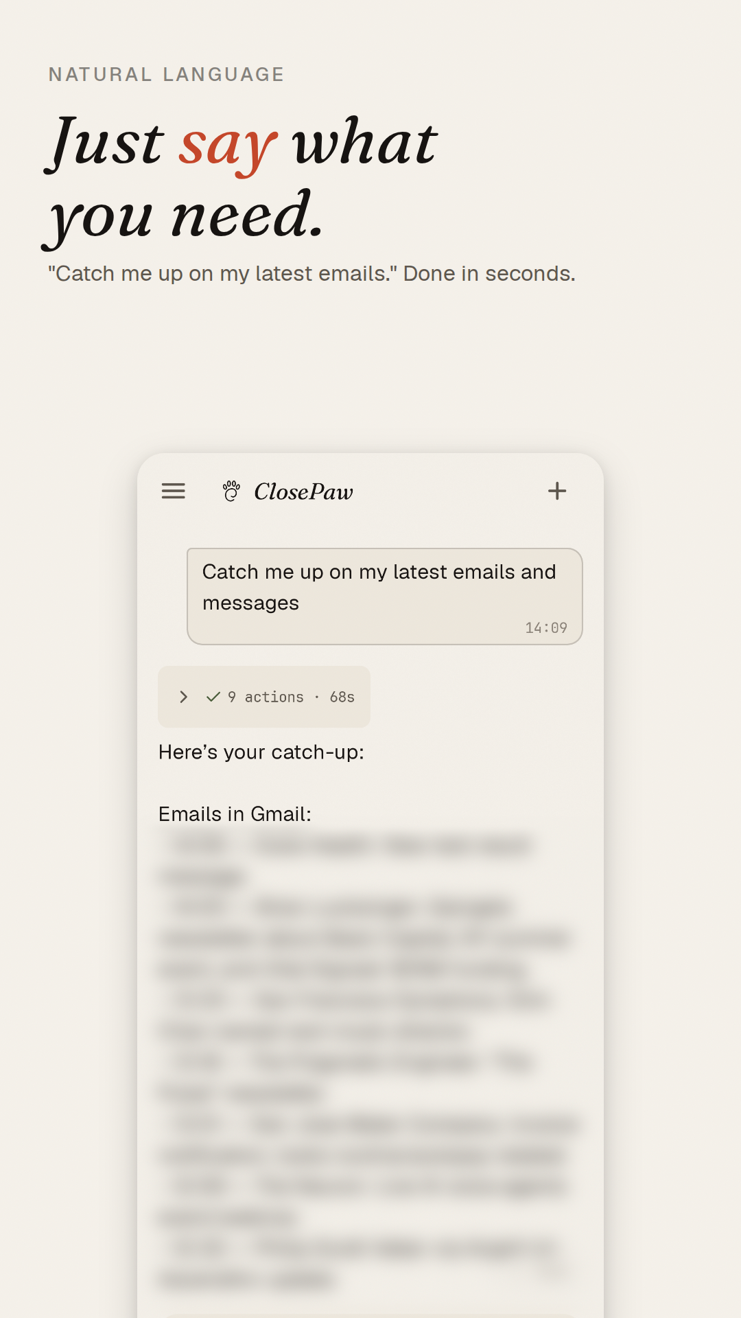 Natural-language chat input