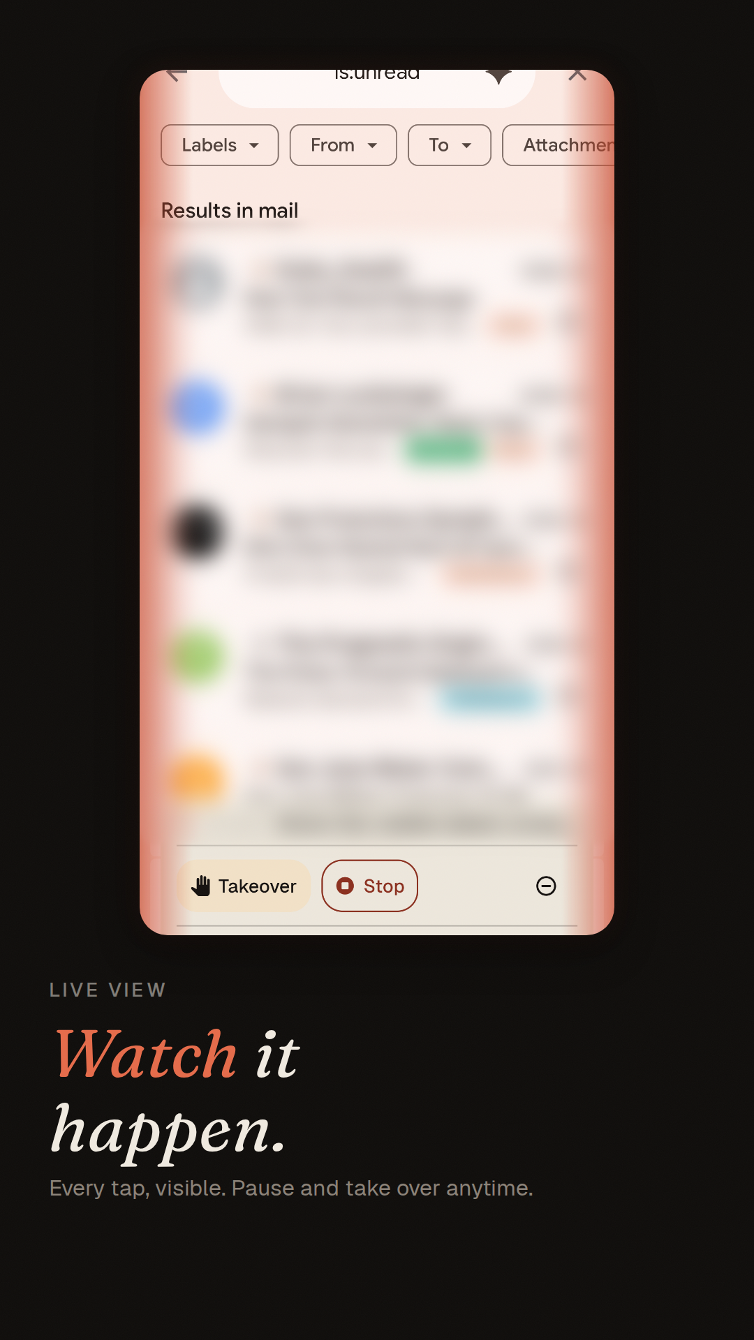 Action visualizer showing taps and swipes in real time