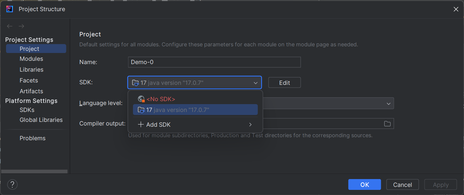 configure project JDK