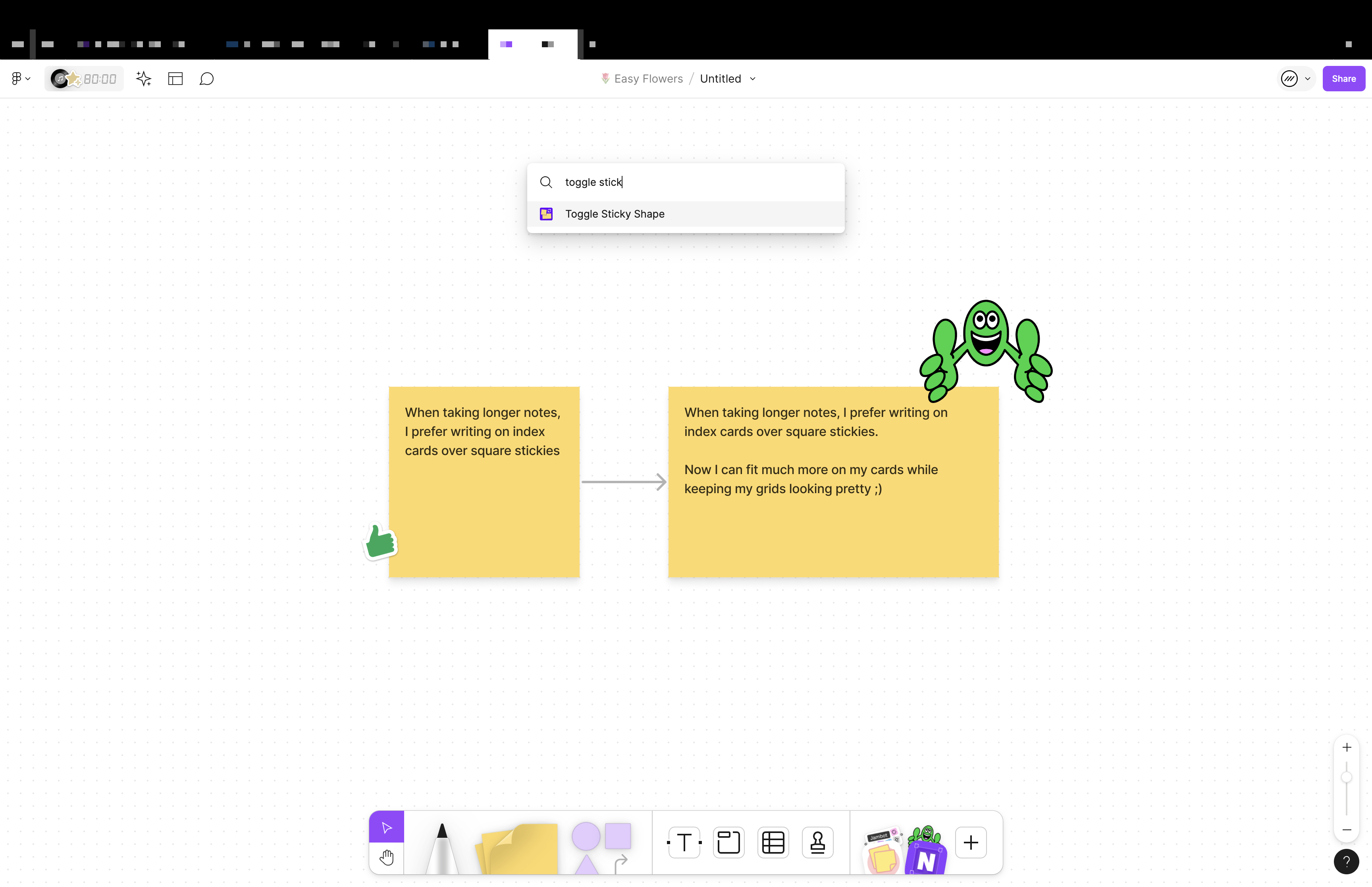 Toggle Sticky Shape Figma screenshot