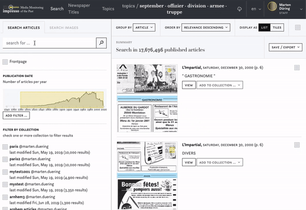 How to to search for images in the impresso corpus