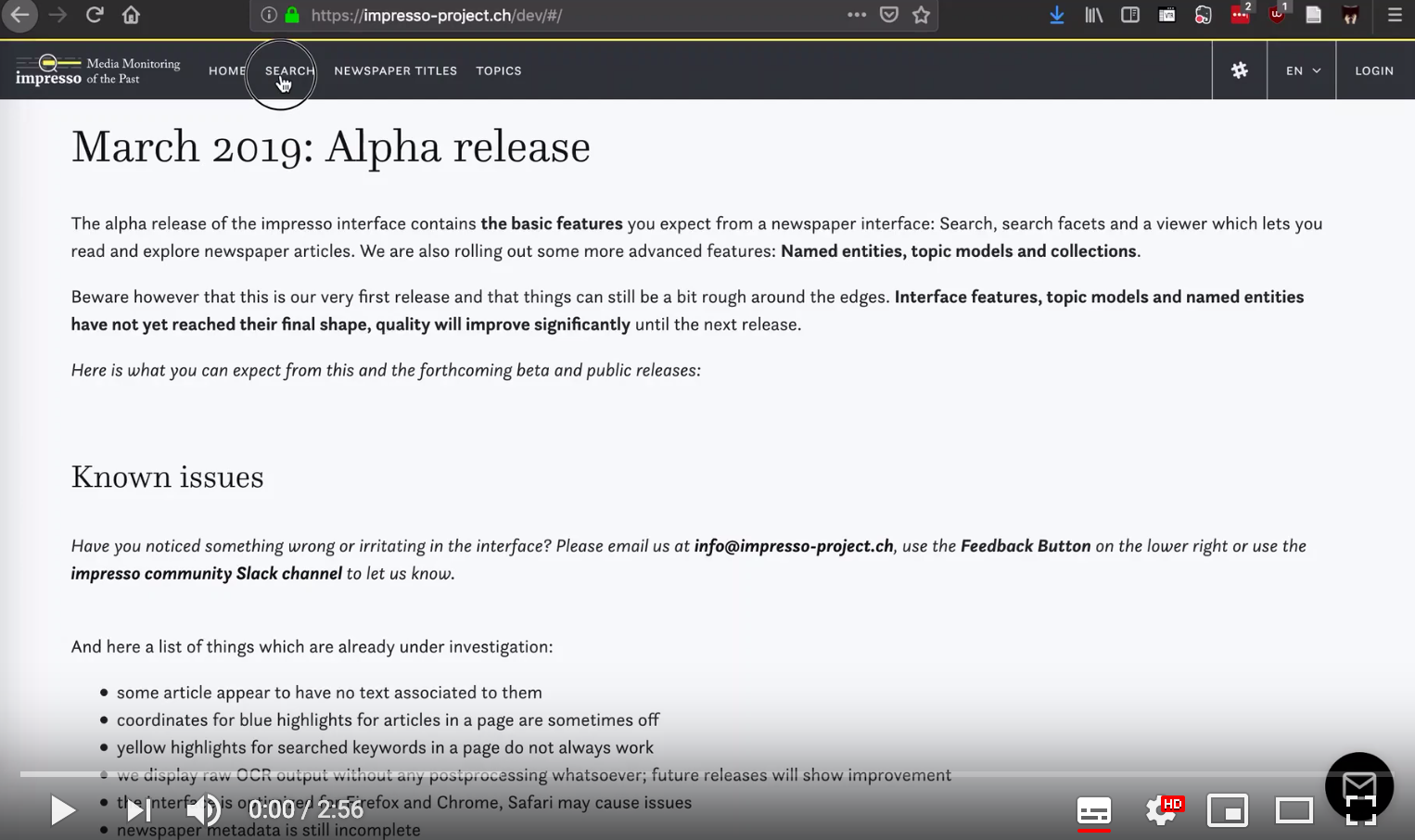 impresso Alpha Release Walkthrough