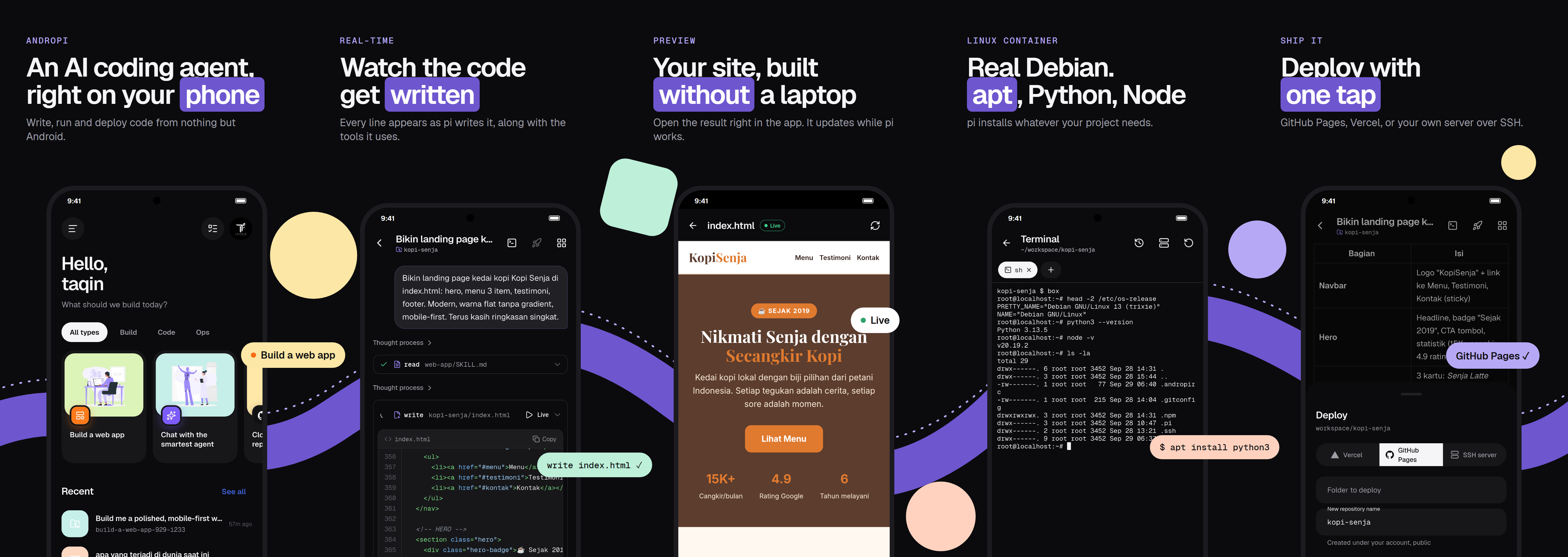 AndroPI screenshots