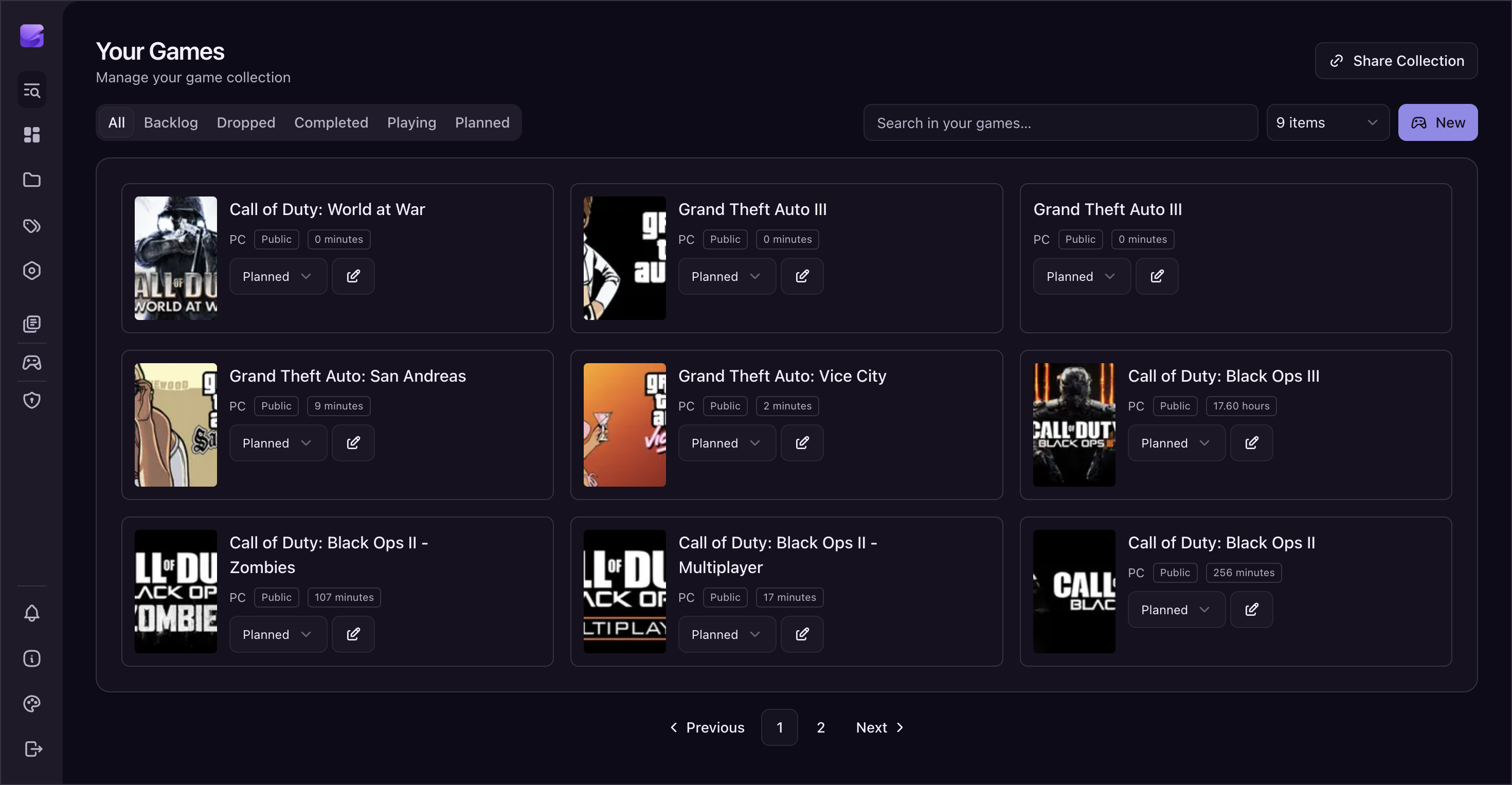 Games Collection Screenshot