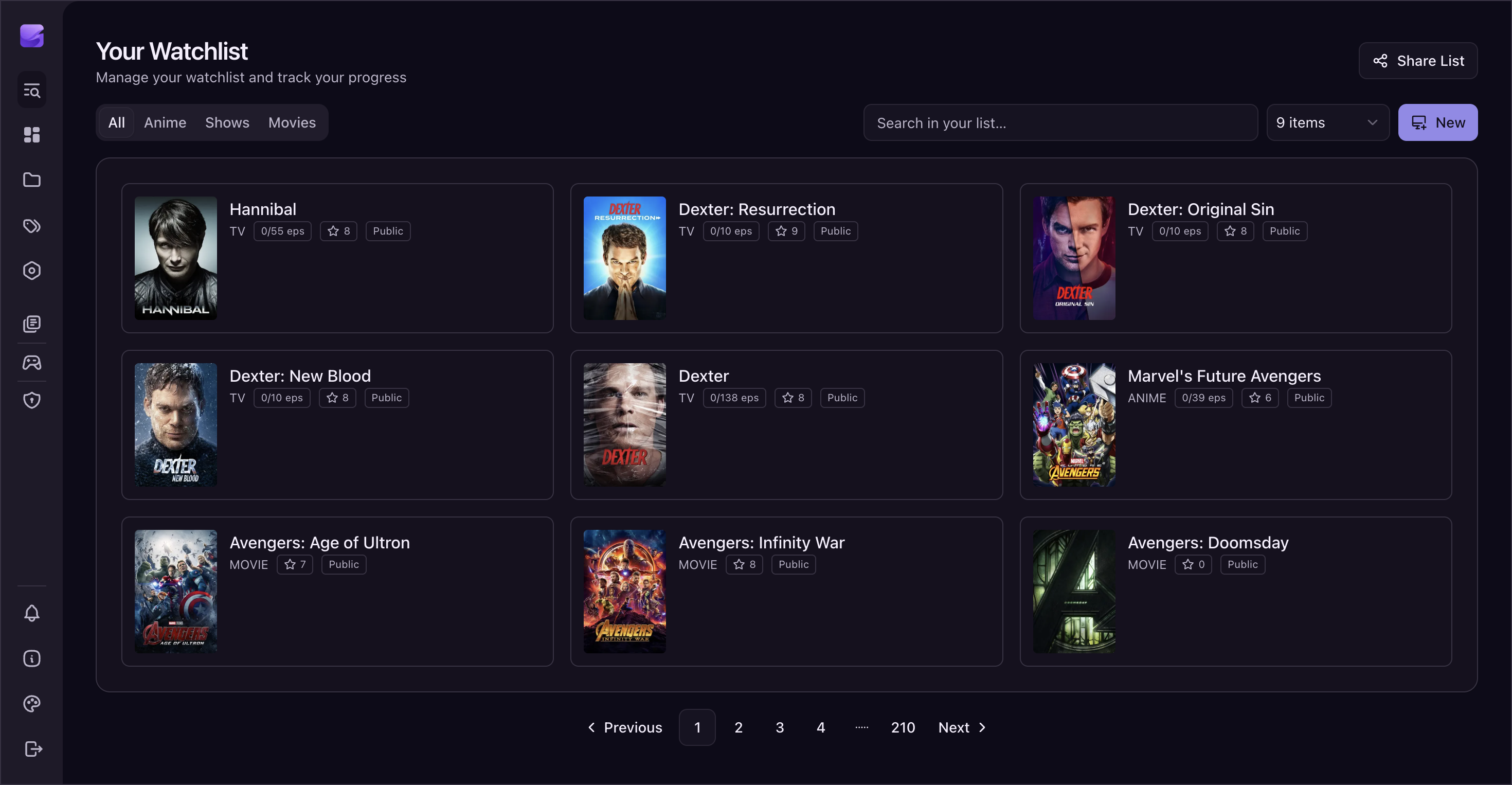 Watchlist Screenshot
