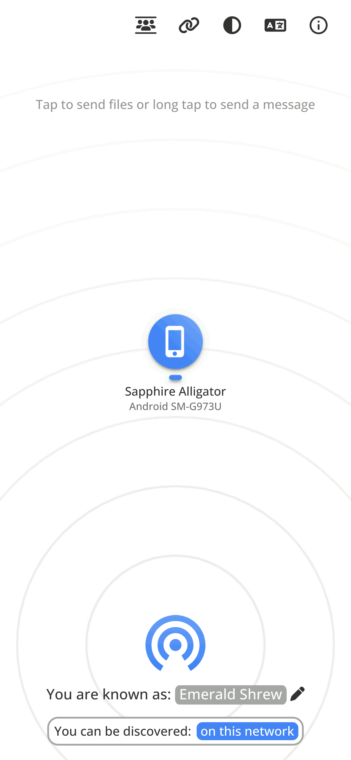 Screenshot GIF showing SnapDrop in use