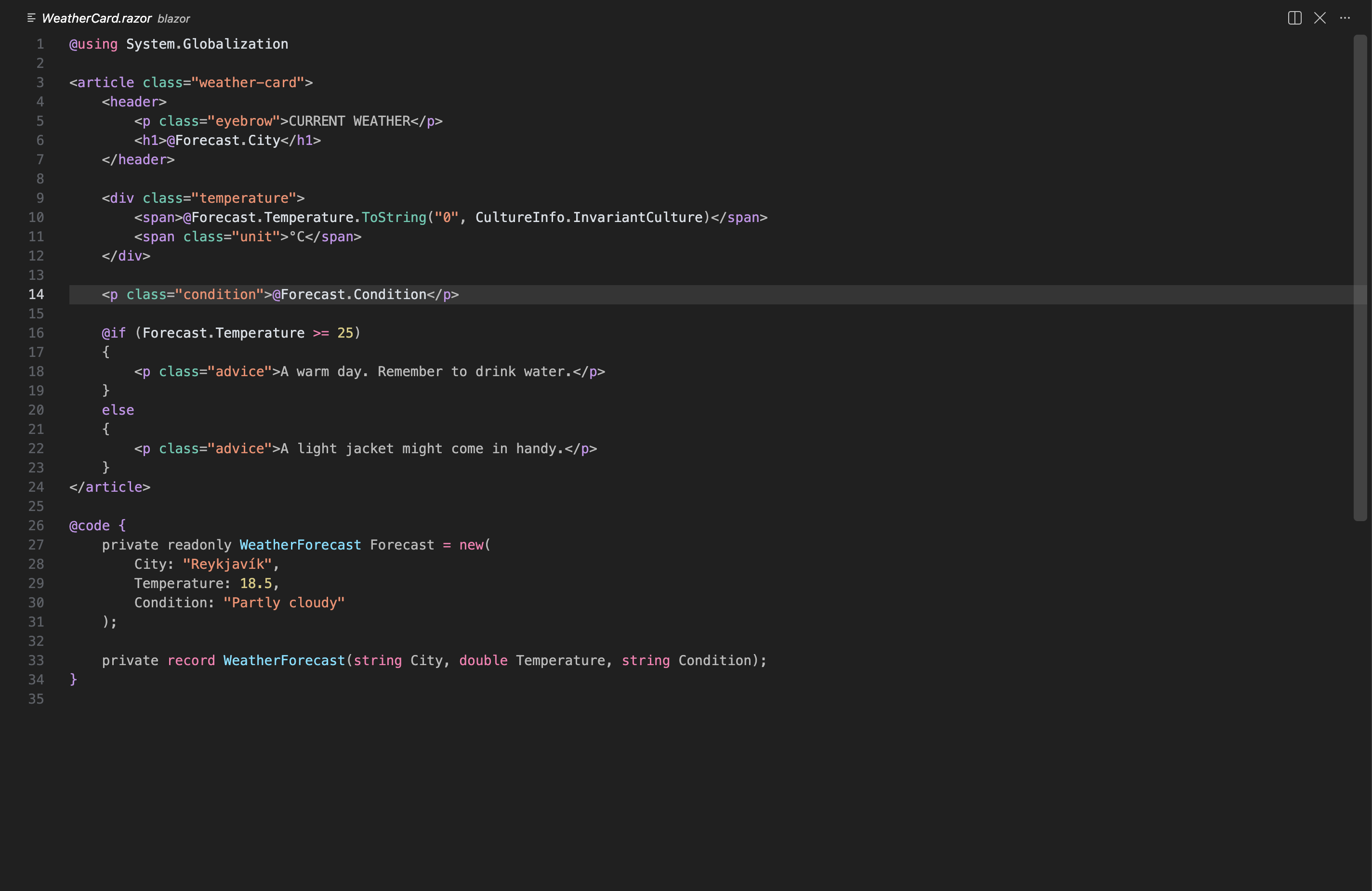Noctis Theme in Blazor