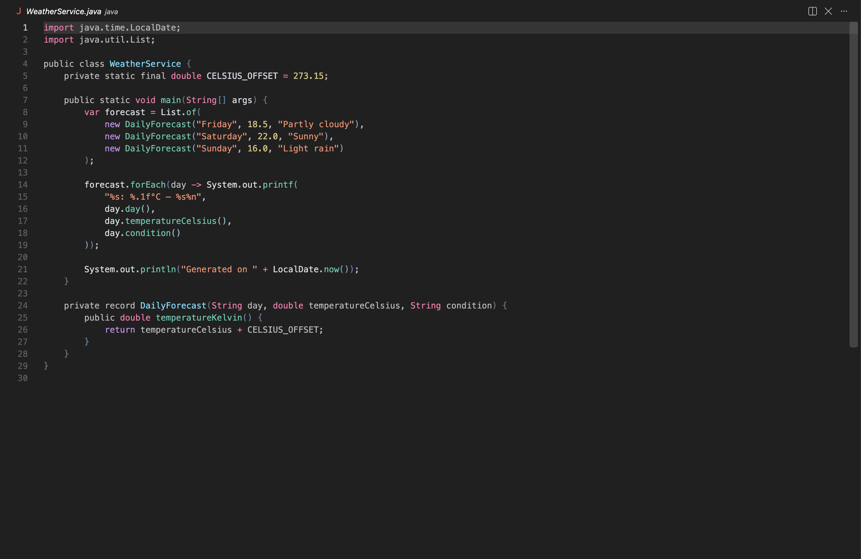 Noctis Theme in Java