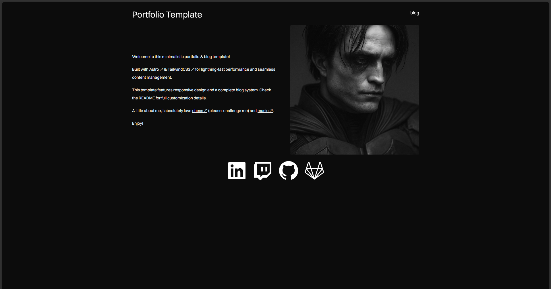 portfolio 的网站界面截图